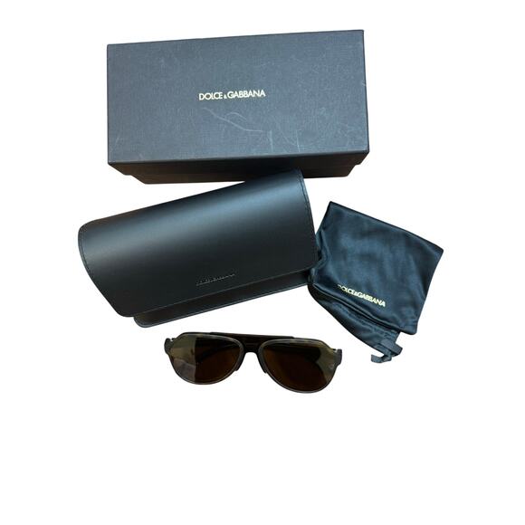 Dolce & Gabana Brow Bar Aviator Sunglasses in Matte Havana - Picture 4 of 12